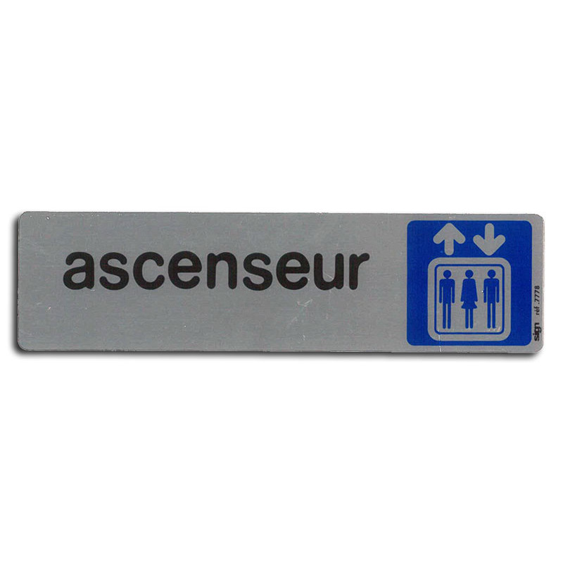 Plaque de signalisation ascenseur