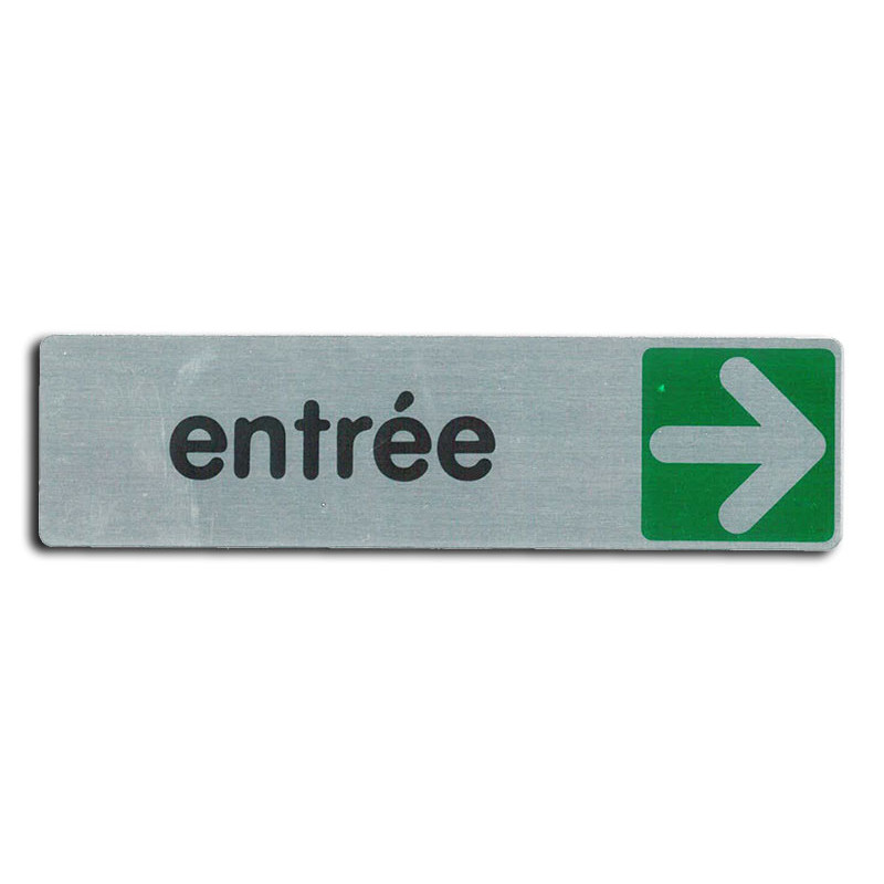 Plaque de signalisation entrée flèche droite