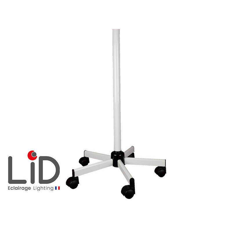 Support Mobile Sur Roulettes Pour Lampe Loupe Velleman - Base Métal, Trou 12mm, Hauteur 70 Cm - Atelier, Bureau