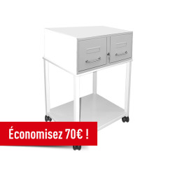 Lot Fichier OEDIP Classique L 50Hx20xP40 + Piètement Fichier OEDIP H50 cm - Blanc