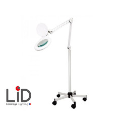 Lampe loupe LID LED Vera 4W avec pince étau + pied roulant lesté
