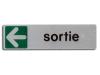 Plaque de signalisation sortie flèche gauche